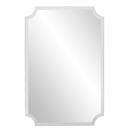 HOMEROOTS Minimalist Rectangle Mirror with Beveled Edge & Scalloped Corners 383712